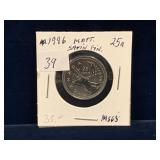 1996 Can Quarter, Matt Finish, Uncirculated MS65