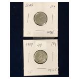 2009, 08 Can Dimes, Uncirculated MS65
