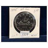 1975 Can Dollar Coin, ATT, JWL Unc. MS65