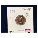 2005P Can Penny, Red , BU