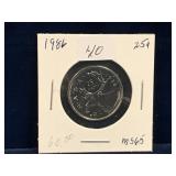 1986 Can Quarter, Uncirculated MS65
