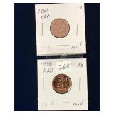 1982, 1986 Can Pennies, Red  Unc. MS65
