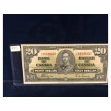 1937  Canadian $20 Bank Note