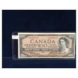 1954 Canadian $100 Bank Note