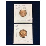 2012, 1969 Can Pennies, Red Unc. MS65