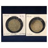 1923, 1930 Netherlands Guilden Silver Coins