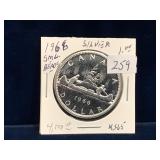 1966 Can Silver Dollar, Sm Bds Unc. MS65