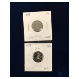1998, 1993 Can Dimes, Uncirculated MS65