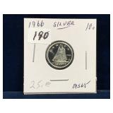 1966 Can Silver 10 Cent Piece   Unc. MS65