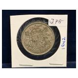 1942 Canadian Silver 50 cent piece