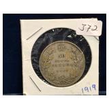 1919 Canadian Silver 50 cent piece