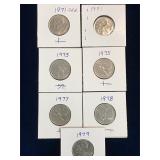 seven 1971-1979 Can Quarters