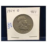 1954D USA Franklin Silver 50 cent pce