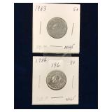 1983,1986 Can Nickels, Unc. MS65