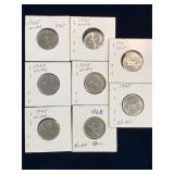 eight 1968 Can Quarters