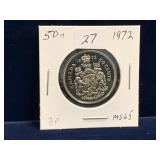 1972 Can Half Dollar,   Uncirculated MS65