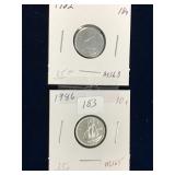 1982, 1986 Can Dimes   Unc. MS65