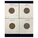 1945, 1946 Canadian  Pennies