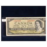 1954 Canadian $20 Bank Note