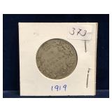 1919 Canadian Silver 50 cent piece