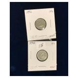 1972, 1990 Can Dimes, Uncirculated MS65