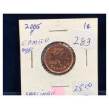 2005P Can Penny, Red , Cameo