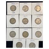 eleven 1944 Can Silver 25 cent pieces