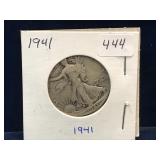 1941 USA Liberty Walking Silver 50 cent pce