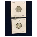 1973, 1977 Can Dimes, Uncirculated MS65