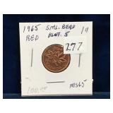 1965 Can Penny, Red BLT 5, Unc. MS65