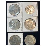 six 1978 USA  Eisenhower Dollar Coins