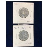 1973, 1974 Can Quarters, Unc. MS65