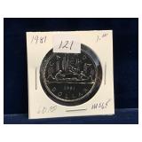 1981 Can Dollar Coin, Unc. MS65
