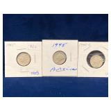 1945 & 1945S USA Silver Mercury 10 cent pieces