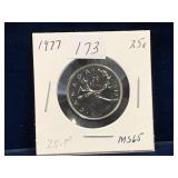 1977 Can Quarter  Unc. MS65