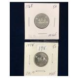 1978,1968 Can Nickels, Unc. MS65