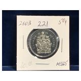 2003 Can Half Dollar,  Unc. MS65