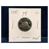 1987 Can Nickel Unc. MS65