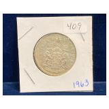1963 Canadian Silver 50 cent piece