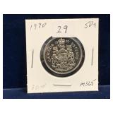 1970 Can Half Dollar,   Uncirculated MS65