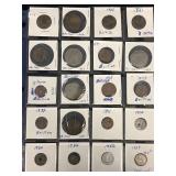 20 assorted UK coins in a page