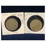 1939, 1940  Netherlands Guilden Silver Coins