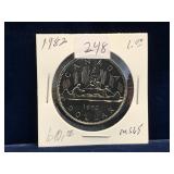 1982 Can Dollar Coin,  Unc. MS65