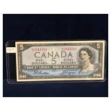 1954 Canadian $5 Bank Note