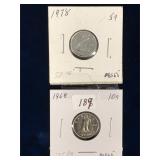 1968, 1978 Can Dimes   Unc. MS65