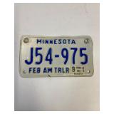 Minnesota trailer License plate