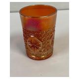 Marigold Carnival glass tumbler imperial star