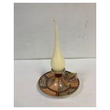 M Parker candle holder w tear drop candle