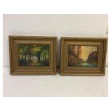 2 Antique Malcolm McKinnon paintings 12 x 9.75'