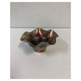 Holly Fenton Carnival glass hat shaped bowl